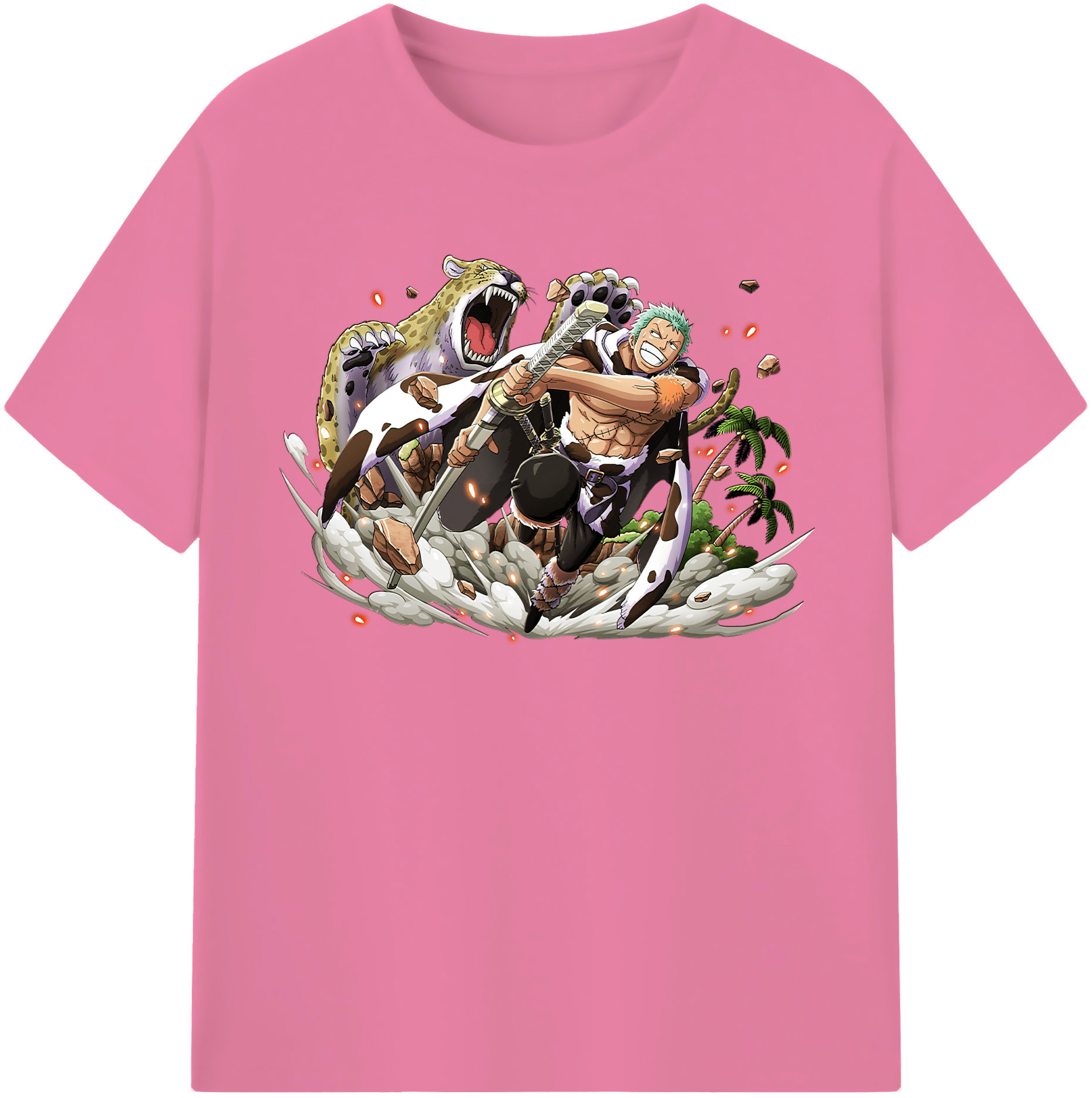 ワンピース ロロノア・ゾロ ONE PIECE Roronoa Zoro 綿100％半袖Tシャツ（フロントプリント）